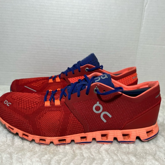On Cloud X Women's Size 11 Swiss Engineering Red /Flash /Blue Running Gym Shoes - Picture 4 of 12